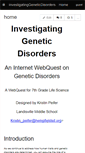 Mobile Screenshot of investigatinggeneticdisorders.wiki.hempfieldsd.org