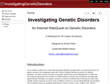 Tablet Screenshot of investigatinggeneticdisorders.wiki.hempfieldsd.org